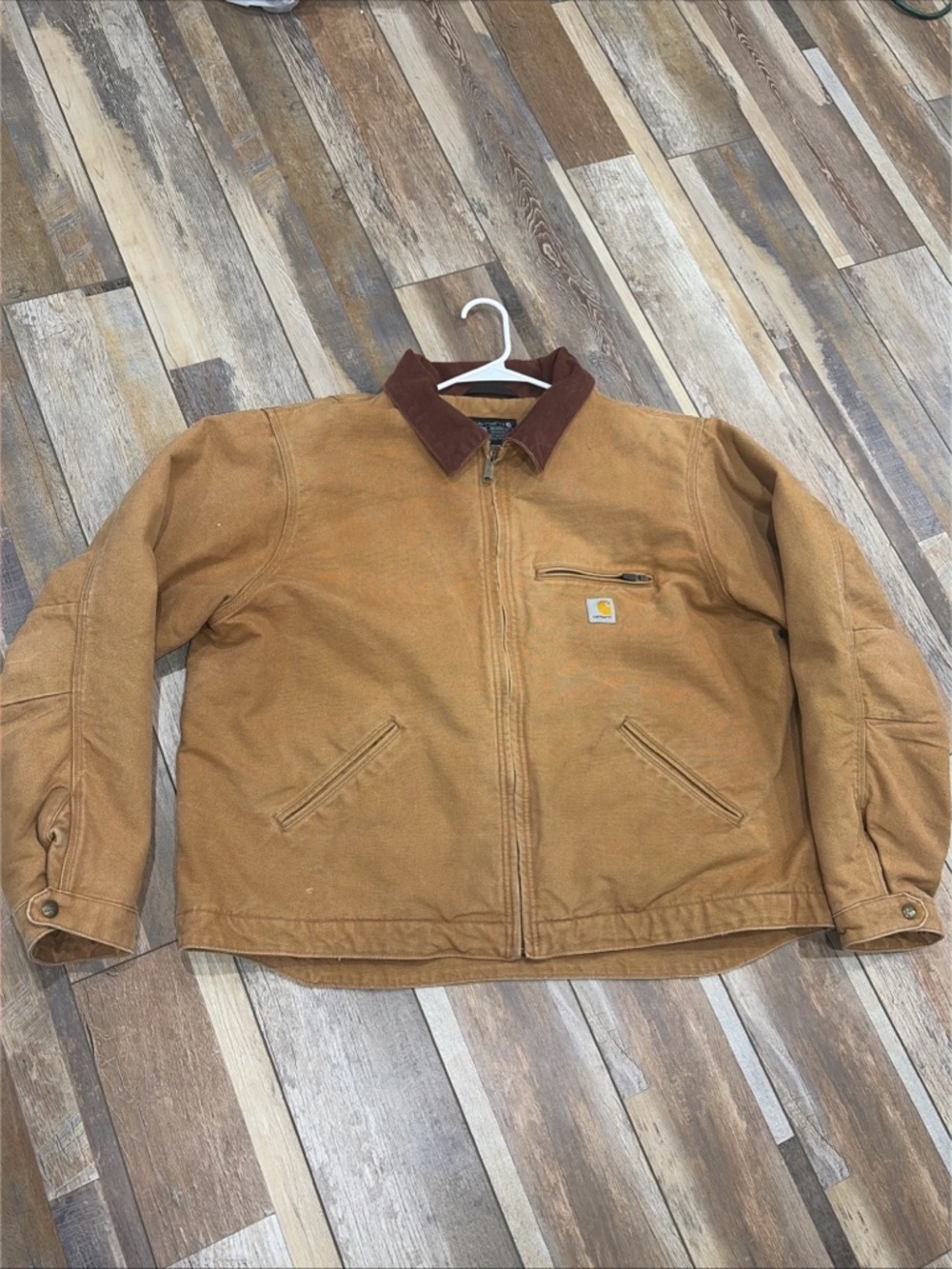 Carhartt Jacket Mens 2XL Brown Relaxed Fit Duck Canvas Blanket Lined 103828 Coat